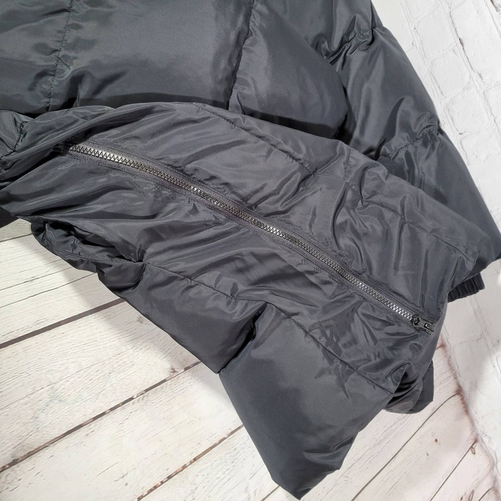 Fabletics Black Puffer Coat Midi Belted Stand Collar Full Zip Women's Winter XXL - Picture 8 of 11